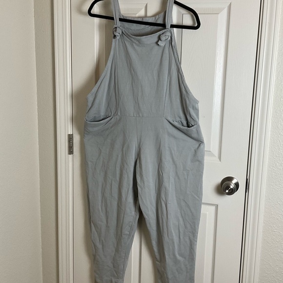 Ladies Italian Lagenlook 2 Pocket Front Tie Comfy Cotton Jumpsuit - Picture 2 of 10
